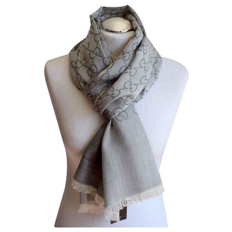 gucci scarf womens grey|authentic Gucci silk scarf.